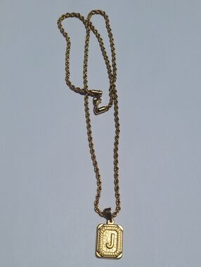 Men Stainless Steel Gold Color 22" Pendant High Quality (J)